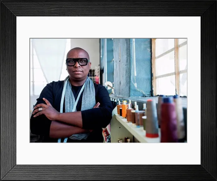 Framed Print : Portrait of man arms with crossed looking at camera