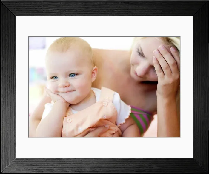 Framed Print : Teenage mother and baby