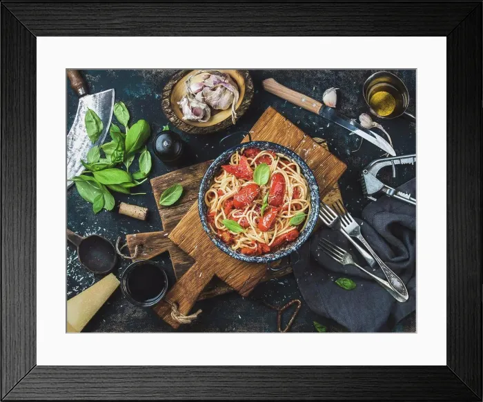 Framed Print : Italian style pasta dinner