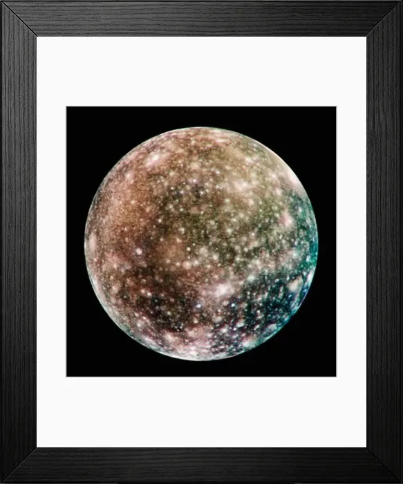 Framed Print : Global Callisto in Color As Seen by Galileo