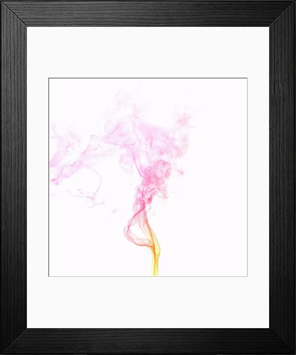 Framed Print : Colorful smoke against white background