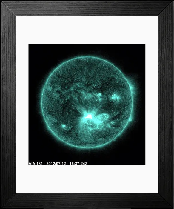 Framed Print : Solar flares July 12, 2012