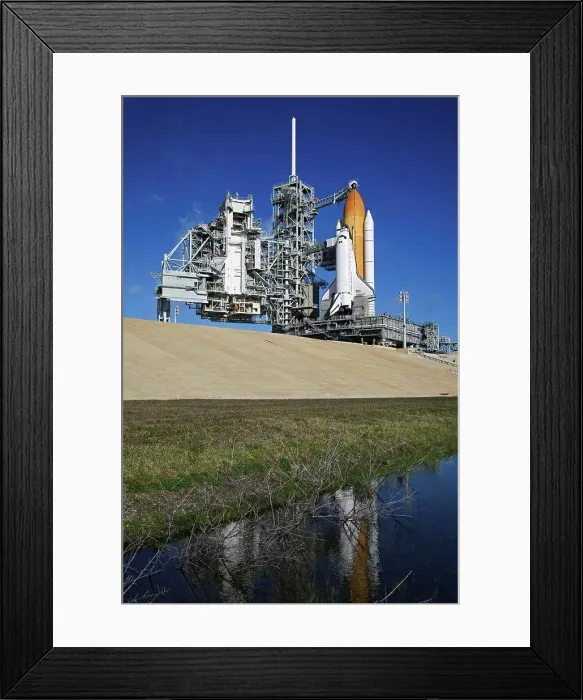 Framed Print : CAPE CANAVERAL, Fla. -Space shuttle Endeavour sits on Launch Pad 39A at NASA's Kennedy Space Center in Florida Framed Print : CAPE CANAVERAL, Fla. -Space shuttle Endeavour sits on Launch Pad 39A at NASA's Kennedy Space Center in Florida
