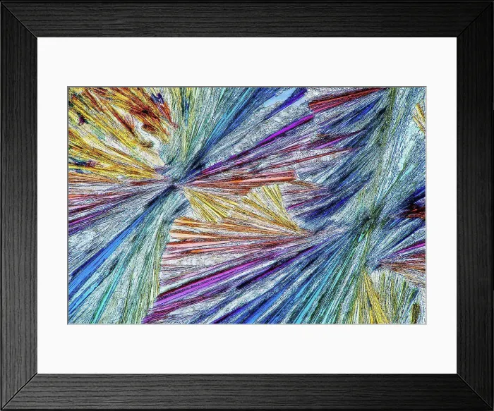 Framed Print : Tartaric acid crystallized, polarized light