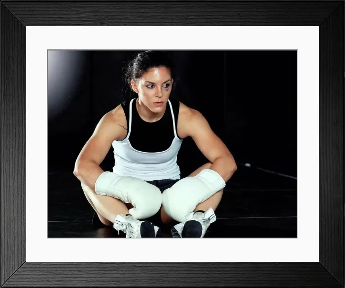 Framed Print : Boxer taking break in gym Framed Print : Boxer taking break in gym