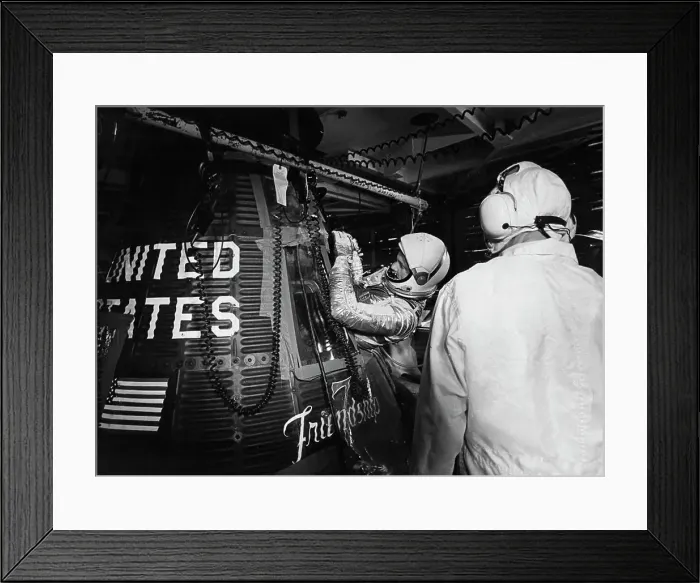 Framed Print : USA, Florida, Cape Canaveral, Astronaut John Glenn at Friendship 7 Framed Print : USA, Florida, Cape Canaveral, Astronaut John Glenn at Friendship 7