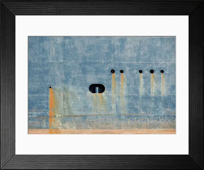 Framed Print : Bleeding rust from hull of tank ship Framed Print : Bleeding rust from hull of tank ship
