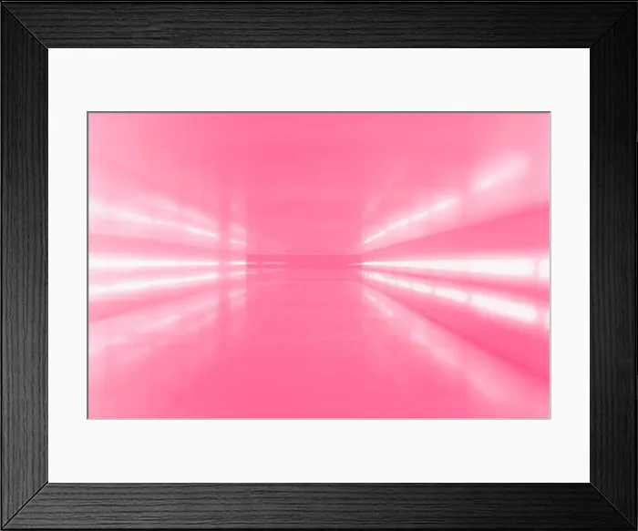 Framed Print : An abstract corridor in pink tones