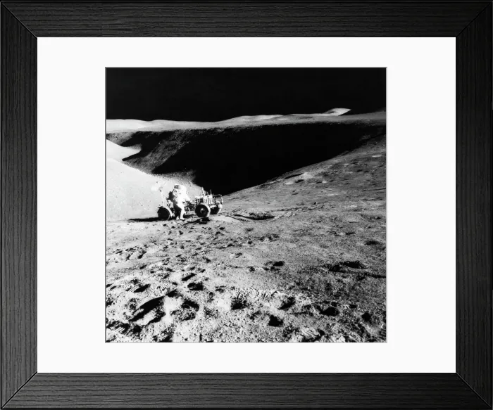 Framed Print : Astronaut David Scott and Lunar Roving Vehicle, Apollo 15, 1971 Framed Print : Astronaut David Scott and Lunar Roving Vehicle, Apollo 15, 1971