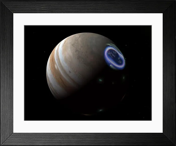 Framed Print : This is how auroras on Jupiter's north pole might look from a distance of about a quarter million miles Framed Print : This is how auroras on Jupiter's north pole might look from a distance of about a quarter million miles