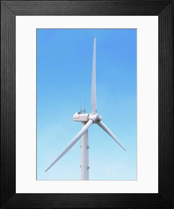 Framed Print : A wind turbine used in the generation of renewable wind energy