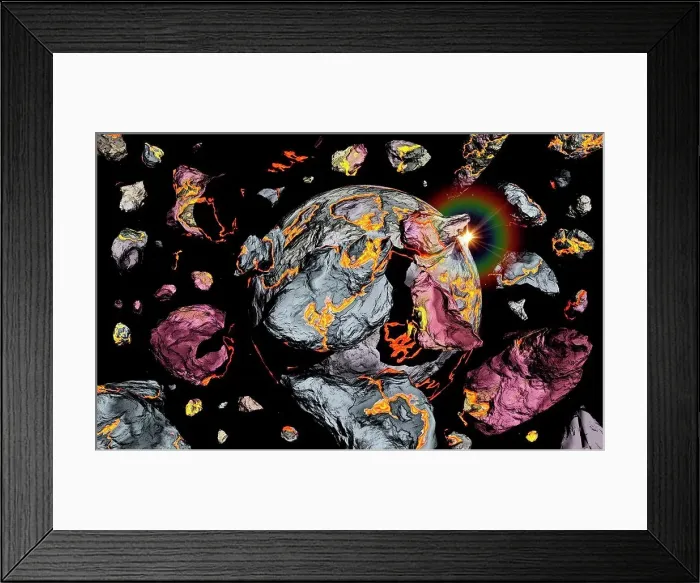 Framed Print : The creation of a new planet, as gravity brings together all matter of space debris Framed Print : The creation of a new planet, as gravity brings together all matter of space debris
