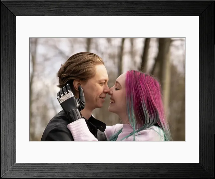 Framed Print : Affectionate happy young couple rubbing noses Framed Print : Affectionate happy young couple rubbing noses