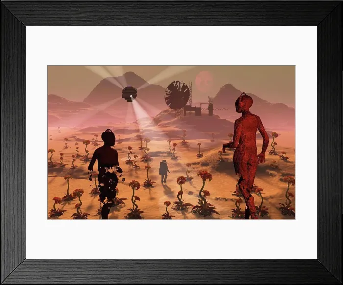 Framed Print : A lone explorer discovers the ruins of a long abandoned listening outpost on a world that was thought to have never Framed Print : A lone explorer discovers the ruins of a long abandoned listening outpost on a world that was thought to have never