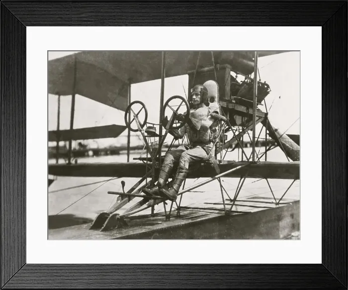 Framed Print : Pilot sitting in an aircraft, Pensacola, Florida, USA, 1915 Framed Print : Pilot sitting in an aircraft, Pensacola, Florida, USA, 1915
