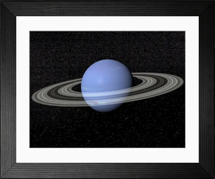 Framed Print : Neptune and its rings against a starry background Framed Print : Neptune and its rings against a starry background