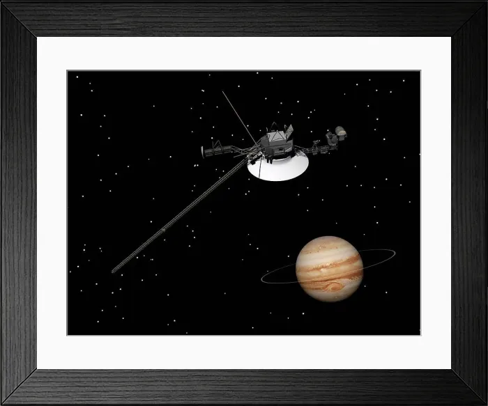 Framed Print : Voyager spacecraft near Jupiter and its unrecognized ring Framed Print : Voyager spacecraft near Jupiter and its unrecognized ring