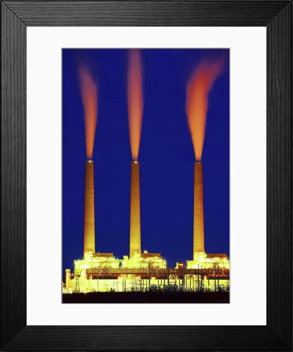 Framed Print : USA, Arizona, Navajo Generating Station, coal-fired electricity generating power plant at night