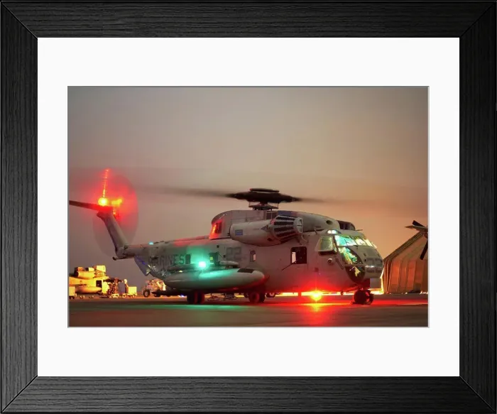Framed Print : US Marine Corps CH-53D Sea Stallion prepares to launch from Al Asad Air Base, Iraq Framed Print : US Marine Corps CH-53D Sea Stallion prepares to launch from Al Asad Air Base, Iraq