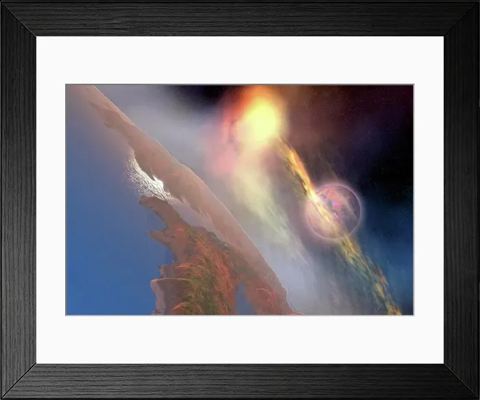 Framed Print : Cosmic image of solar flares hiting the moon Framed Print : Cosmic image of solar flares hiting the moon