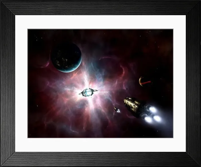 Framed Print : An enormous stellar power and manufacturing station built around a star Framed Print : An enormous stellar power and manufacturing station built around a star