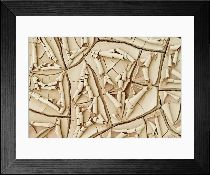 Framed Print : Cracked dried mud