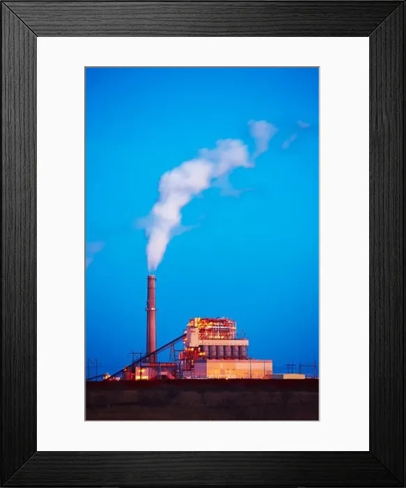 Framed Print : Coal burning electricity production facility at dusk, Oklaunion, Wilbarger County, Texas, USA Framed Print : Coal burning electricity production facility at dusk, Oklaunion, Wilbarger County, Texas, USA