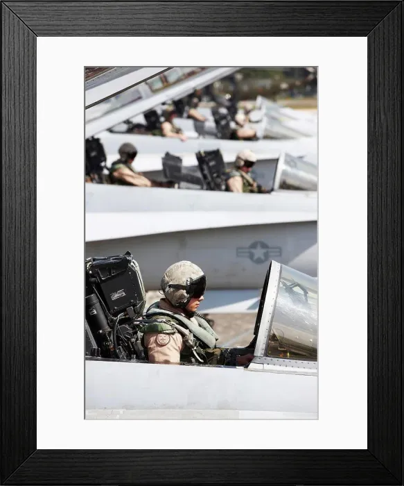 Framed Print : Malaysia, Kuantan Air Base, United States Marine Corps aviators in cockpits of Marine Corps F / A-18D Hornets Framed Print : Malaysia, Kuantan Air Base, United States Marine Corps aviators in cockpits of Marine Corps F / A-18D Hornets