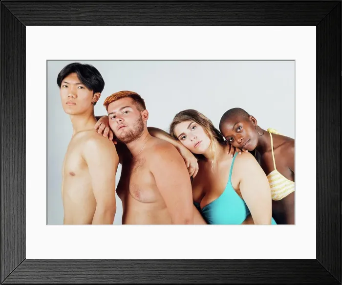 Framed Print : Young people leaning on each other Framed Print : Young people leaning on each other
