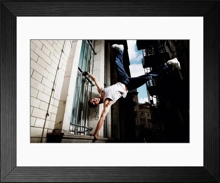 Framed Print : Young man breakdancing Framed Print : Young man breakdancing