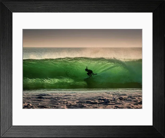 Framed Print : Surfer surfing on barreling wave, Crab Island, Doolin, Clare, Ireland Framed Print : Surfer surfing on barreling wave, Crab Island, Doolin, Clare, Ireland