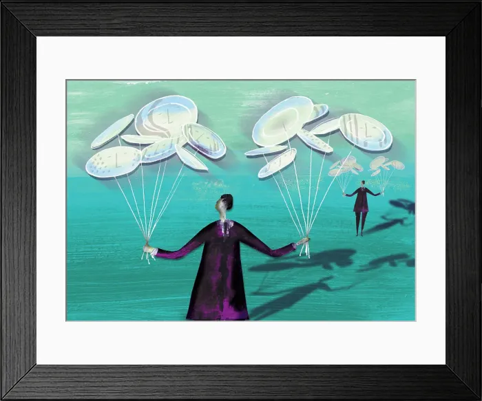 Framed Print : Business people spinning plates on sticks Framed Print : Business people spinning plates on sticks