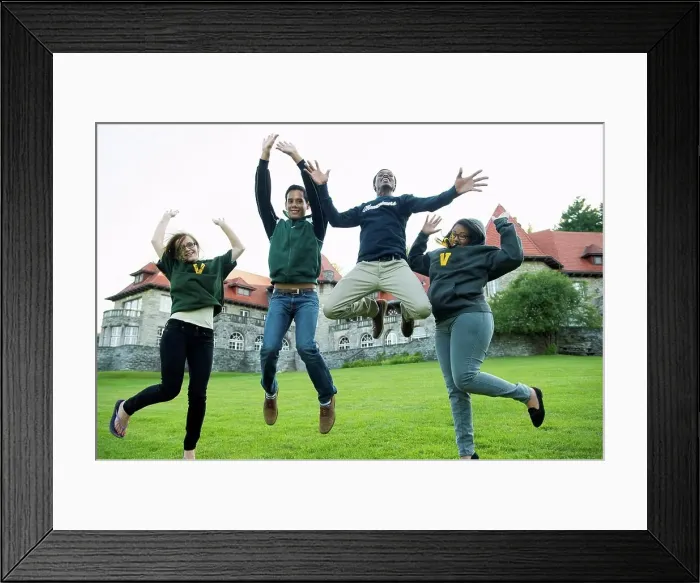 Framed Print : Four friends jumping mid air Framed Print : Four friends jumping mid air