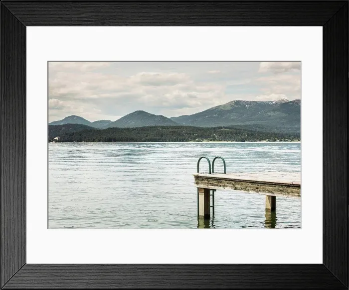 Framed Print : Jetty and water, Sand Point, Idaho, USA