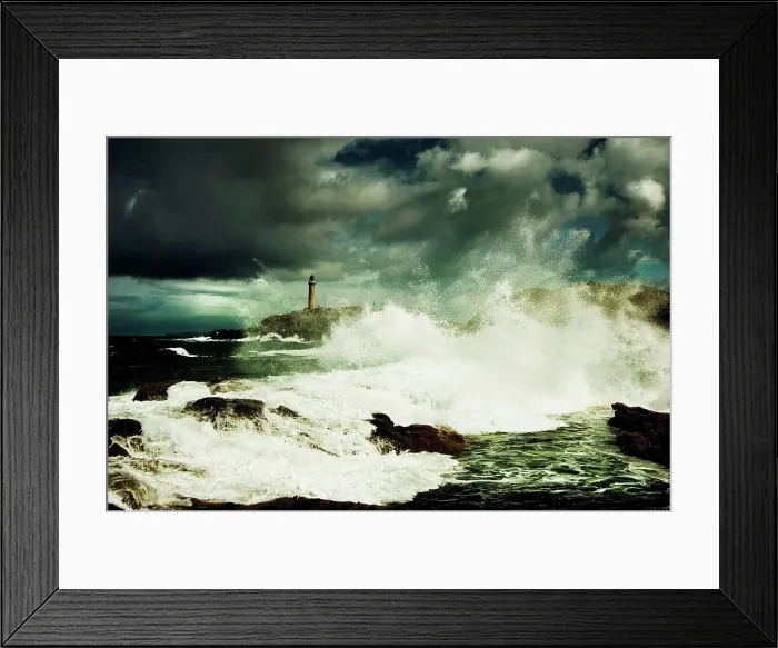 Framed Print : View of Ardnamurchan Point lighthouse amidst stormy sea and sky, Scotland, UK Framed Print : View of Ardnamurchan Point lighthouse amidst stormy sea and sky, Scotland, UK