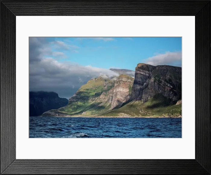 Framed Print : View of fjord and mountains, Bodo Norway