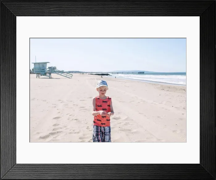 Framed Print : Boy on sandy beach Framed Print : Boy on sandy beach