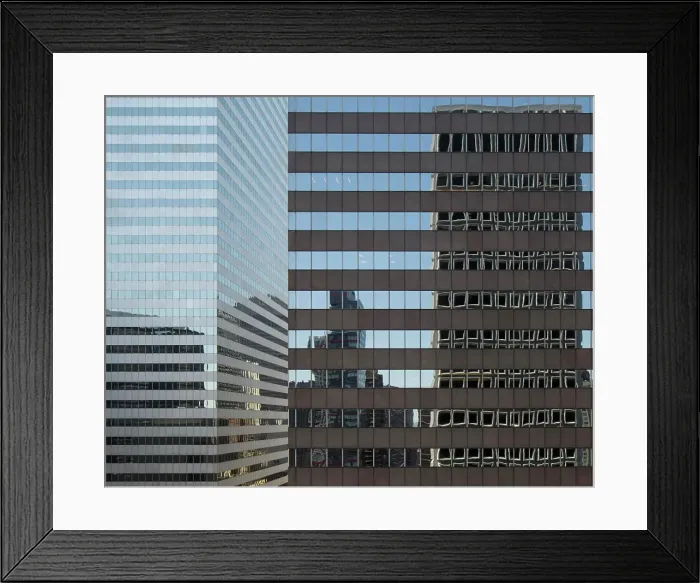 Framed Print : Detail view of two skyscrapers. New York Cityscapes 2017, New York City, United States. Architect: various, 2017 Framed Print : Detail view of two skyscrapers. New York Cityscapes 2017, New York City, United States. Architect: various, 2017