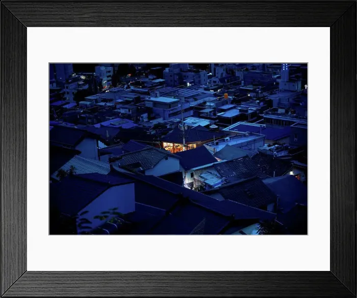 Framed Print : Township at night, Seoul, South Korea Framed Print : Township at night, Seoul, South Korea