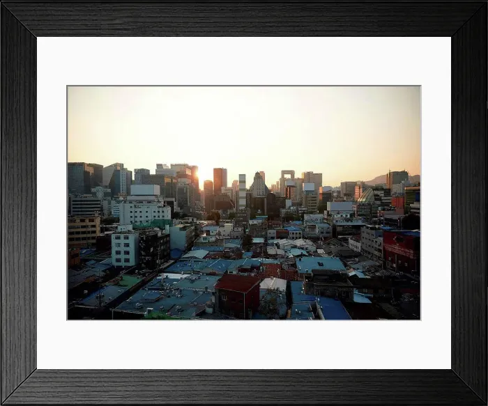 Framed Print : Cityscape at sunset, Seoul, South Korea Framed Print : Cityscape at sunset, Seoul, South Korea