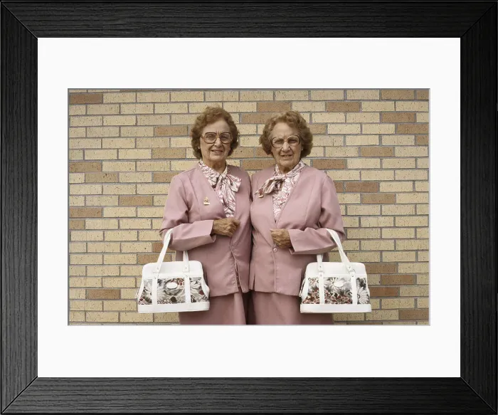 Framed Print : Twin adult woman dressed alike Framed Print : Twin adult woman dressed alike