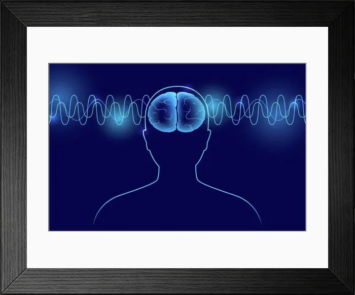 Framed Print : Brain waves, illustration Framed Print : Brain waves, illustration