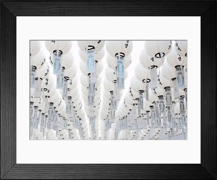 Framed Print : White lanterns at the Bongeunsa buddhist temple, Seoul, South Korea