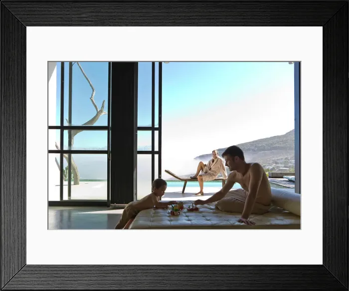 Framed Print : Gay couple playing with their son Framed Print : Gay couple playing with their son