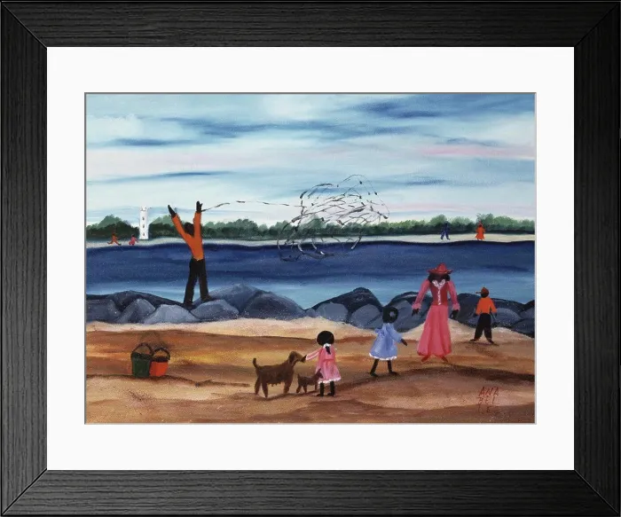 Framed Print : The Net 1990 Anna Belle Lee Washington (1924-2000 African-American) Oil On Canvas Framed Print : The Net 1990 Anna Belle Lee Washington (1924-2000 African-American) Oil On Canvas