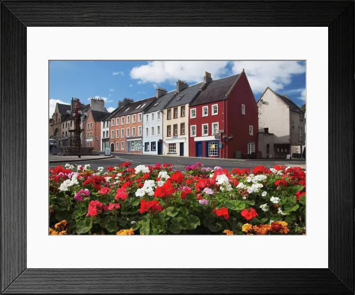 Framed Print : Flowers Along A Street In A Residential Area, Jedburgh, Scottish Borders, Scotland Framed Print : Flowers Along A Street In A Residential Area, Jedburgh, Scottish Borders, Scotland