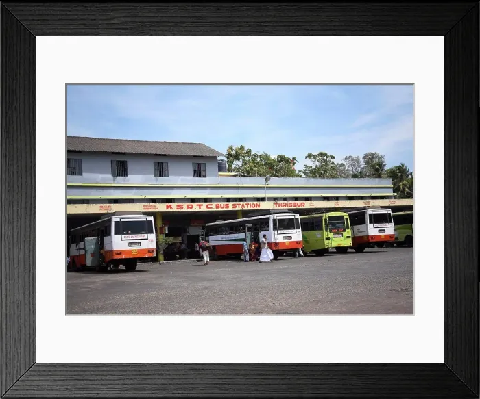 Framed Print : KSRTC bus station or Kerala State Road Transport Corporation Bus Station ; Thrissur ; Kerala ; India Framed Print : KSRTC bus station or Kerala State Road Transport Corporation Bus Station ; Thrissur ; Kerala ; India