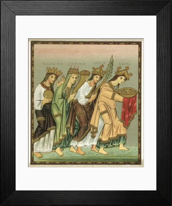 Framed Print : Homage of the Four Provinces of Otto III: Sclavinia Framed Print : Homage of the Four Provinces of Otto III: Sclavinia