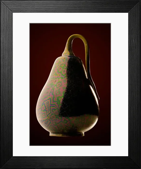 Framed Print : Close-up of a decorative pottery vase in unique form Framed Print : Close-up of a decorative pottery vase in unique form