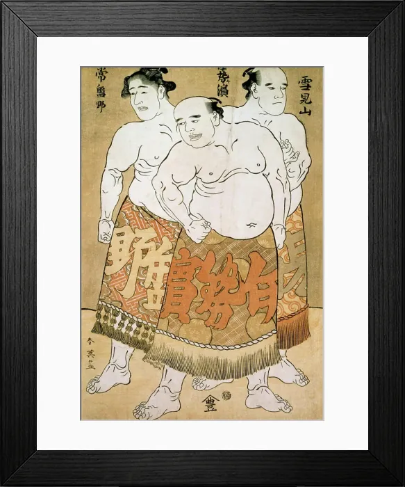 Framed Print : Portrait of Wrestlers Katsukawa Shunei (1768-1819 Japanese) Woodblock print Framed Print : Portrait of Wrestlers Katsukawa Shunei (1768-1819 Japanese) Woodblock print